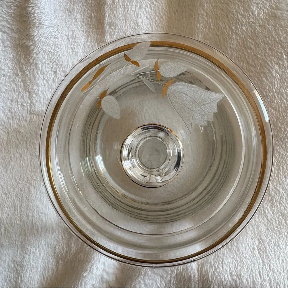 Crystal Romanian Gold Embossed Canister Etched Tulip Candy jar With Lid Floral